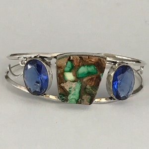 Sterling Silber Kunst Glas Manschette Armband