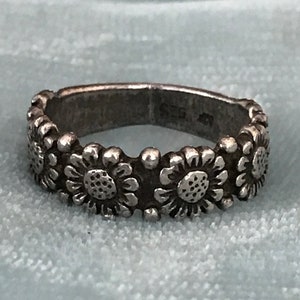 Vintage Sterling Silber Blumenring Markiert 925 AF