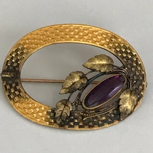 Antique Sash Pin with Purple Stone