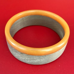 Vintage Mid Century Bakelite Wood Combo Bangle