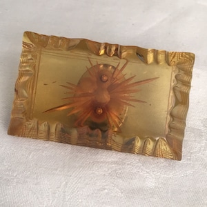 Vintage Apple Juice Bakelite Carved Dress Clip