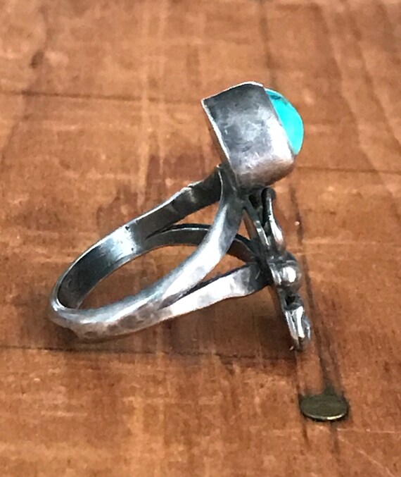 Vintage Sterling Silver Turquoise Ring - image 5