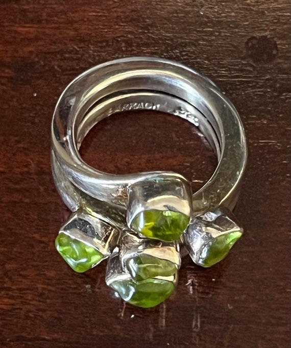 Unique Sterling Silver Peridot Ring Marked Lilly … - image 6