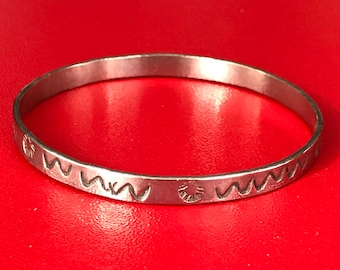 ヴィンテージ JSF Taxco メキシコ スターリング シルバー バングル