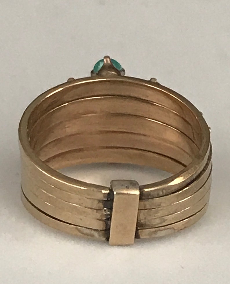Vintage 10K Gold Multi Band Multi Stone Harem Ring