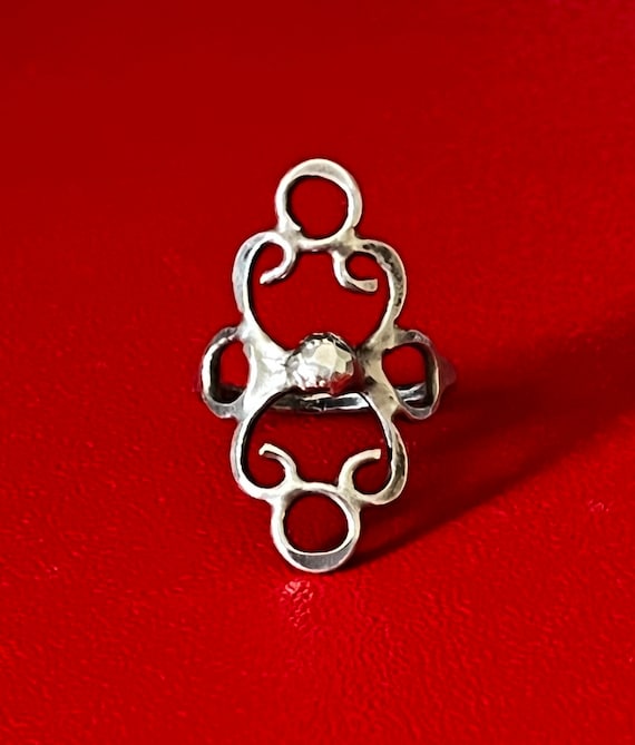 Ornate Sterling Silver Long Ring