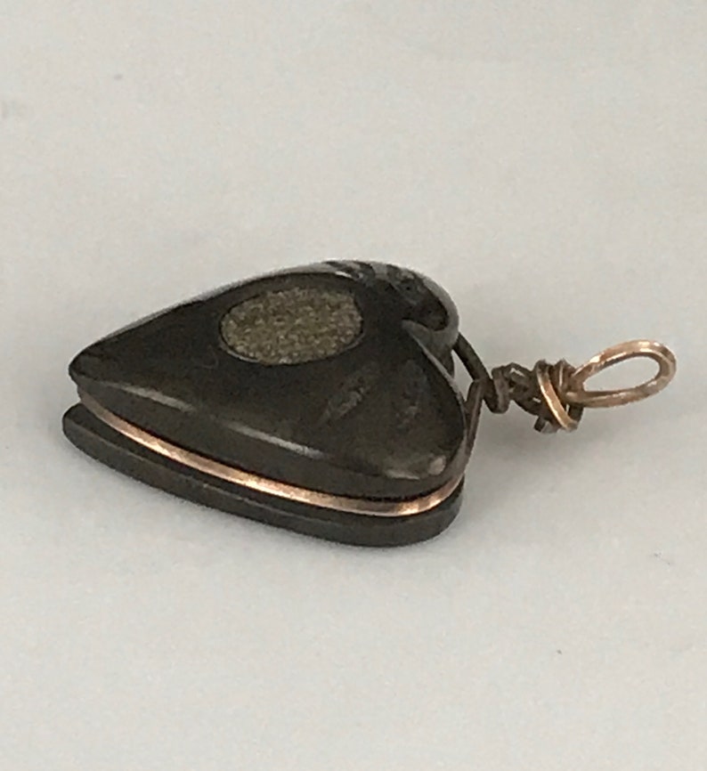 Antique Victorian Black Heart Pendant Charm