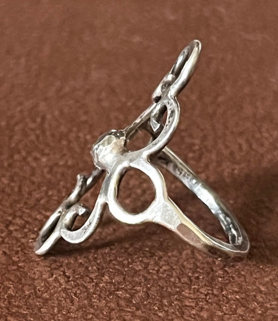 Ornate Sterling Silver Long Ring - image 3