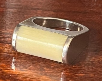 Bague moderniste vintage en argent sterling signée Joachim S'Paliu