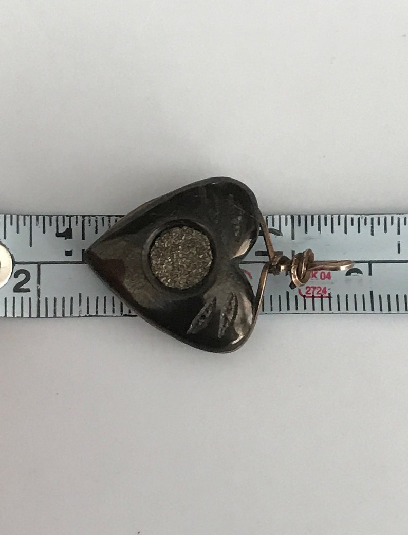 Antique Victorian Black Heart Pendant Charm