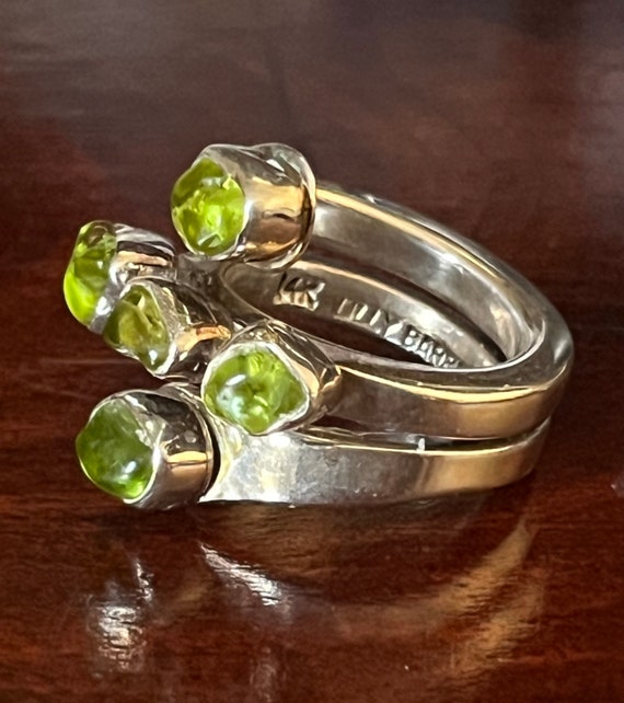 Unique Sterling Silver Peridot Ring Marked Lilly … - image 2