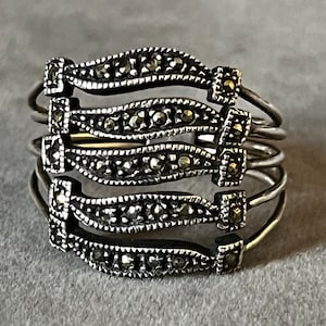 Vintage Markasit Ring von Judith Jack aus Sterlingsilber