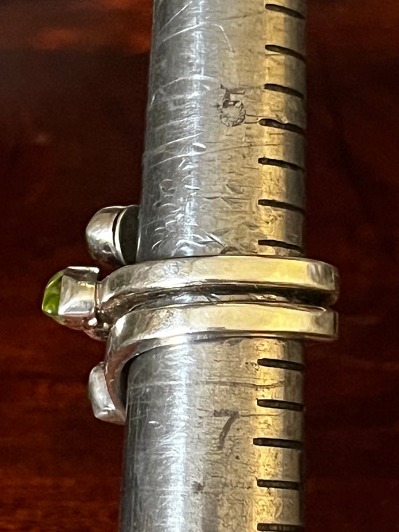 Unique Sterling Silver Peridot Ring Marked Lilly … - image 8