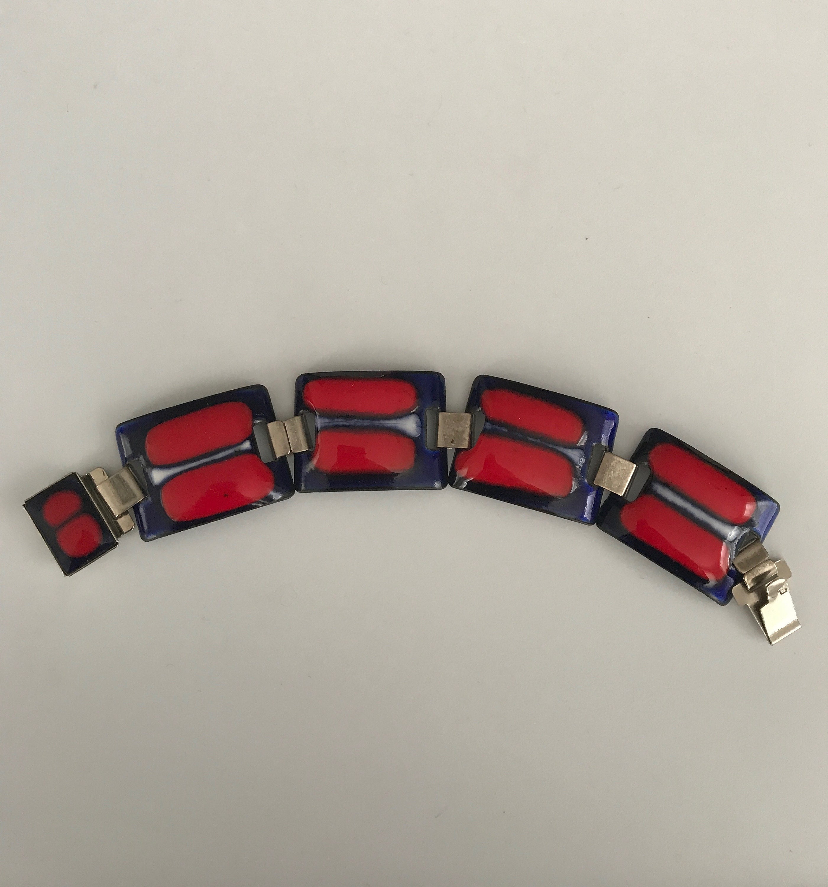 Lot De 2 Bracelets Vintage Twin City - Bleu Royal - Fabriqués Aux USA - NOS