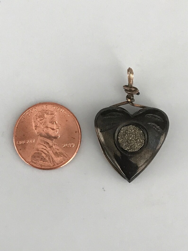 Antique Victorian Black Heart Pendant Charm