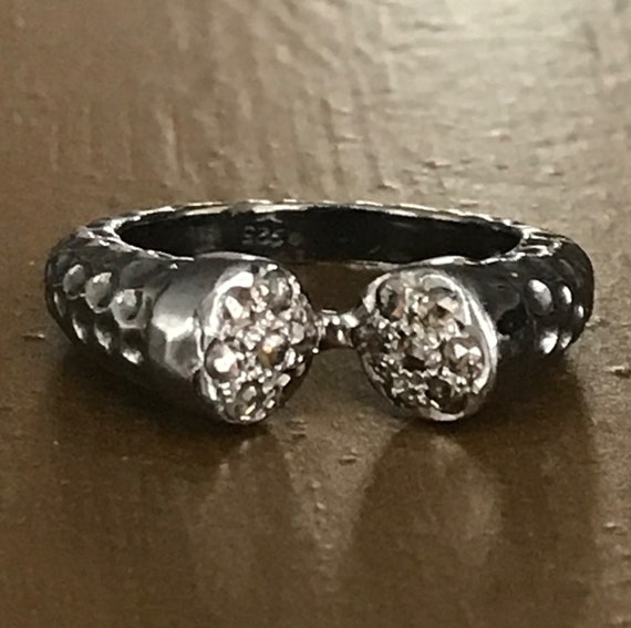 Sterling Silver Ring with Champagne Diamonds - image 1