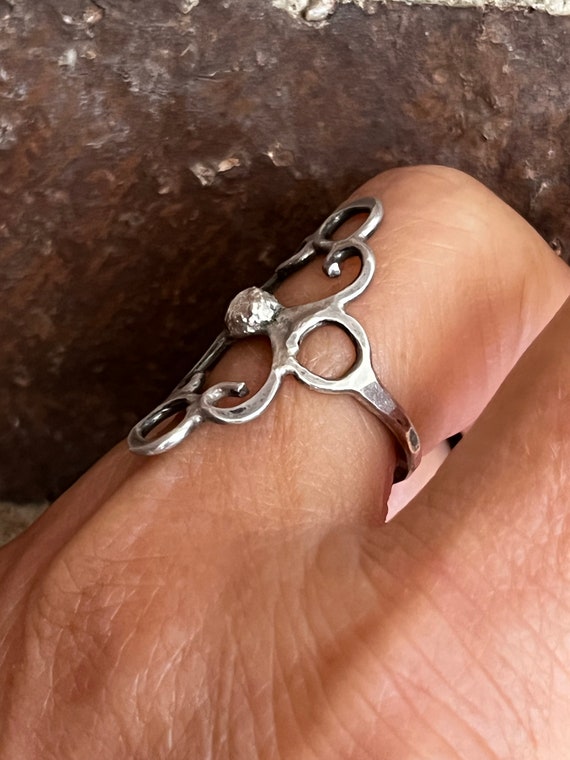 Ornate Sterling Silver Long Ring - image 10