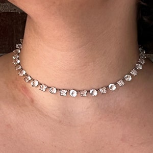 Vintage Silver and Cut Glass Round and Square Stones
