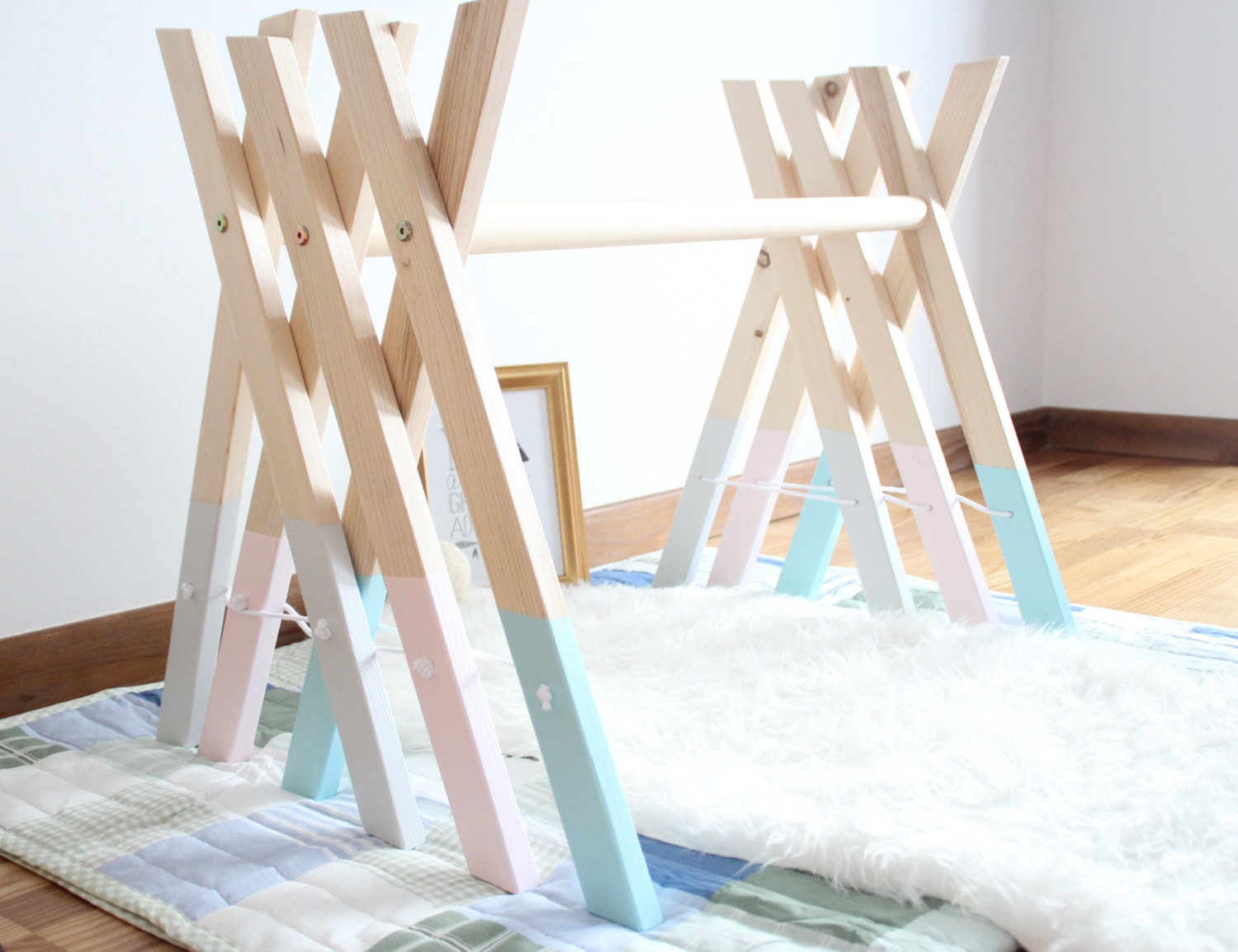 Baby wooden gym / Stylish nursery decor / Activity center