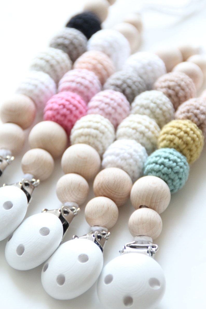 Baby pacifier clip / Baby teething beads / Dummy holder Etsy
