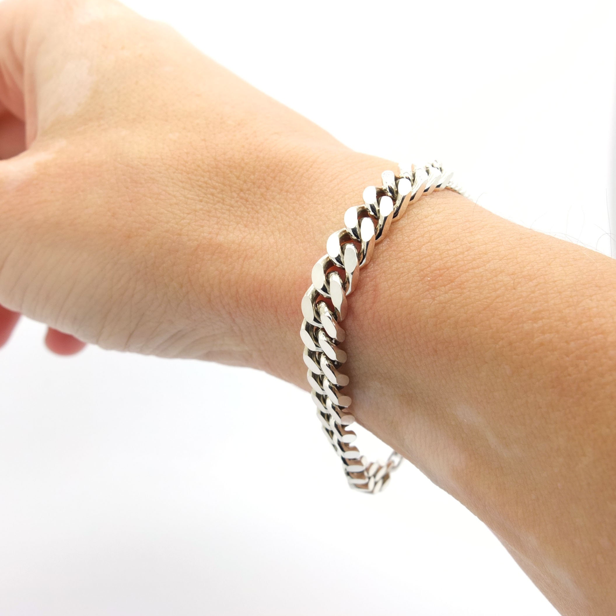 silver chain and bracelet