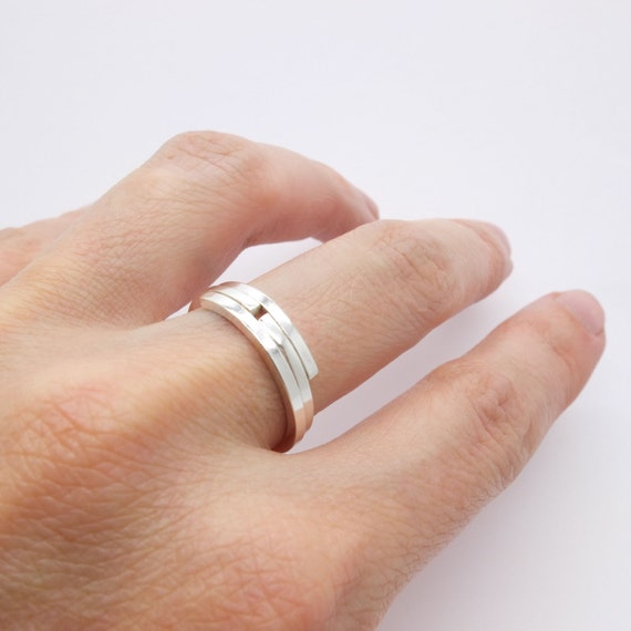 Silver Minimalist Rings Wolf