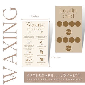 Waxing Aftercare Card / Loyalty Card 2 Designs / Not - Etsy