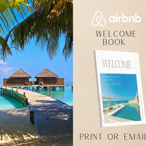 Szablon powitalnej książki Airbnb | Przewodnik powitalny Airbnb | znak z instrukcjami wymeldowania wynajmu | Zasady domu | Szablon znaku Wi-Fi | Wakacje