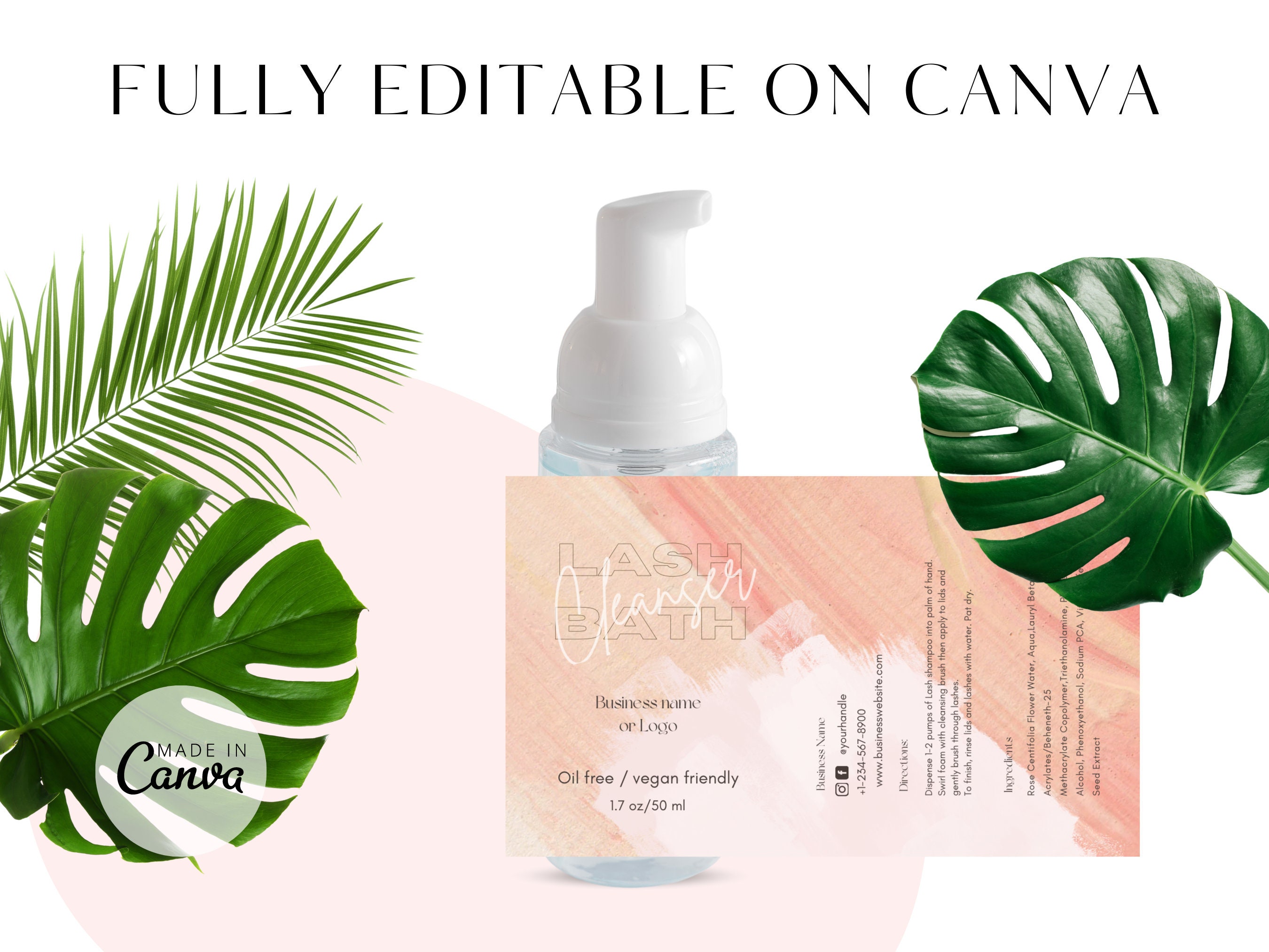 Shampoo Add Sticker Lash Shampoo Sticker/cleanser Bottle Label/sticker Template *** Fully ...
