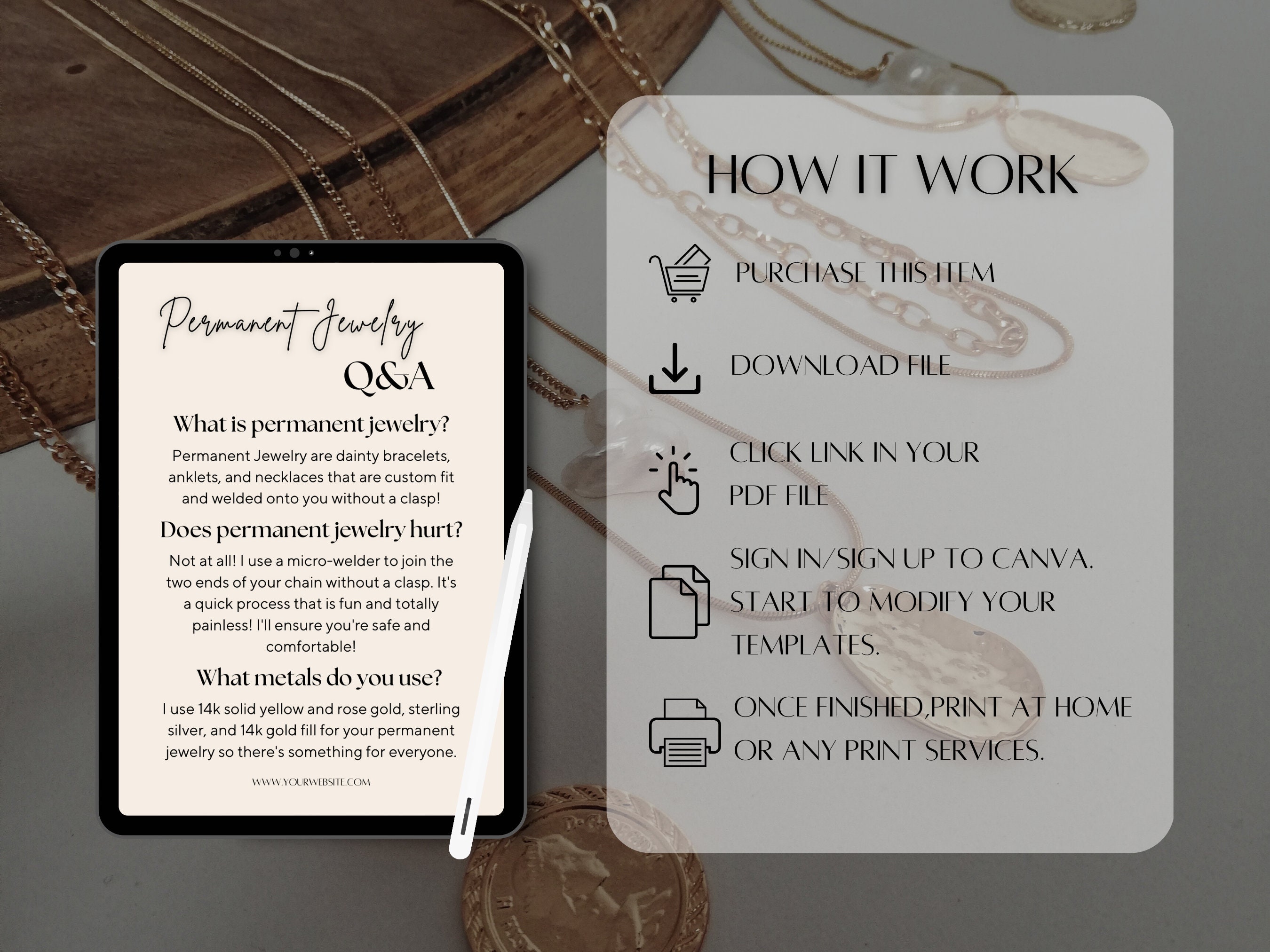Permenant Jewelry Ultimate Template Kit / Client Form / Scan to Pay