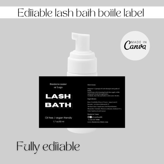 Lash Shampoo/ Lash Cleanser/ Lash Bath Bottle Label/sticker Etsy