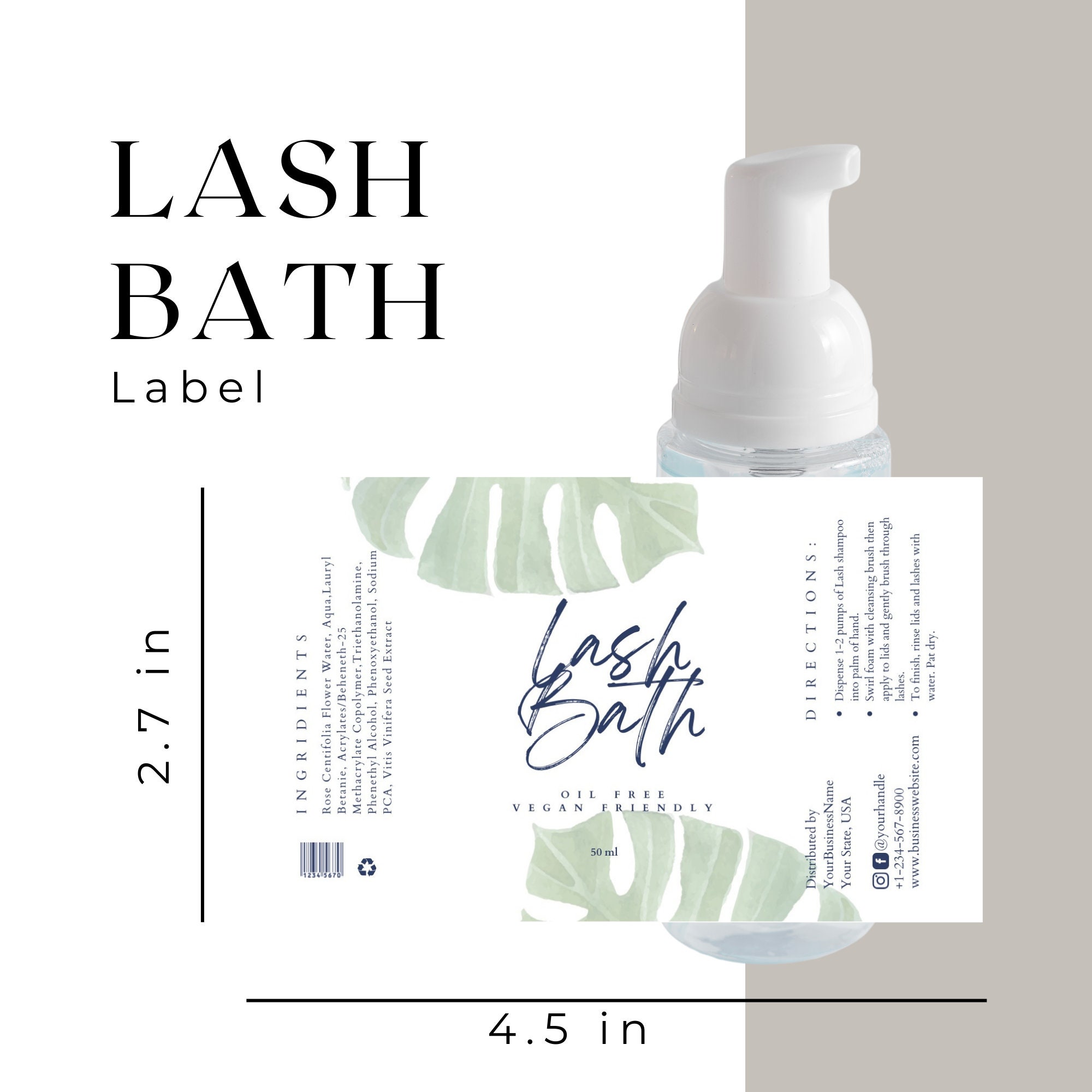 Lash Shampoo/ Lash Cleanser/ Lash Bath Bottle Label/sticker Etsy