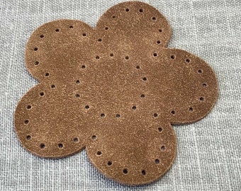 Flower Shape Patch, Heart Shape Patch, Star Patch,  Small Round Patches, Genuine suede leather patches for appliques, making and mending.