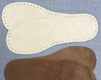 U.S. Men's Suede Soles for Slippers and Socks - in Natural or Brown suede leather - see all our of soles in Joe's Toes Etsy store!