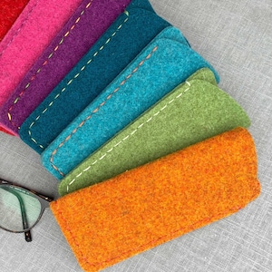 Glasses Case hand sewn in thick wool felt Marmalade