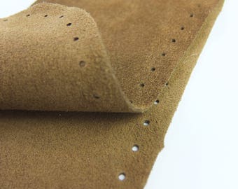 Suede Leather Bootie Soles: Newborn to Adult Sizes, Natural or Brown made in England