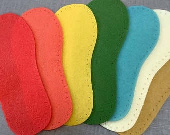 U. S. Sizes  Natural Crepe Rubber Slipper Soles for Slippers and Socks - in choice of five colours- everything for slippers at Joe's Toes