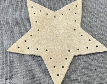 Star Patch, Heart Shape Patch, , Flower Shape Patch,  Small Round Patches, Genuine suede leather patches for appliques, making and mending.