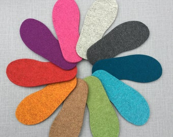 UK Sizes - Thick Felt Slipper Soles great for Slipper Socks - made in England by Joe's Toes