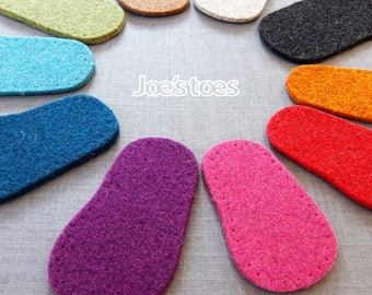 Baby Felt Slipper Soles: Thick Wool, Made in England