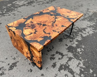 Waterfall Cherry Burl Coffee Table