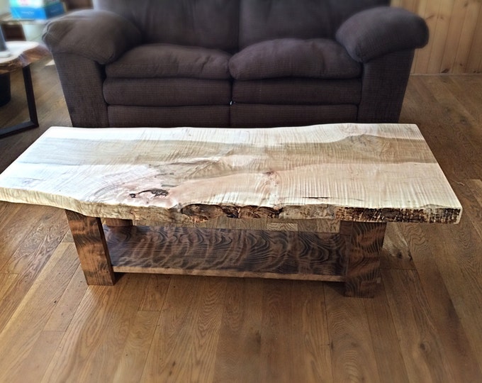 Live Edge Curly Maple Coffee Table, Extremely Figured Etsy