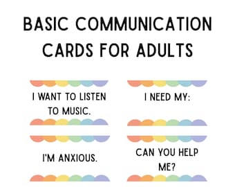 Rainbow Printable Basic Communication Cards (Expanded)