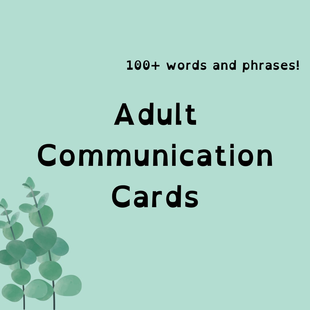 Printable Forest Green Basic Communcation Cards for Adults - Etsy