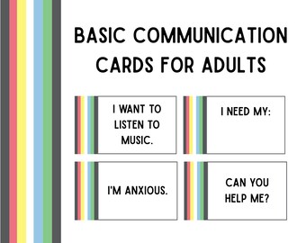 Disability Pride Printable Basic Communication Cards (Expanded)