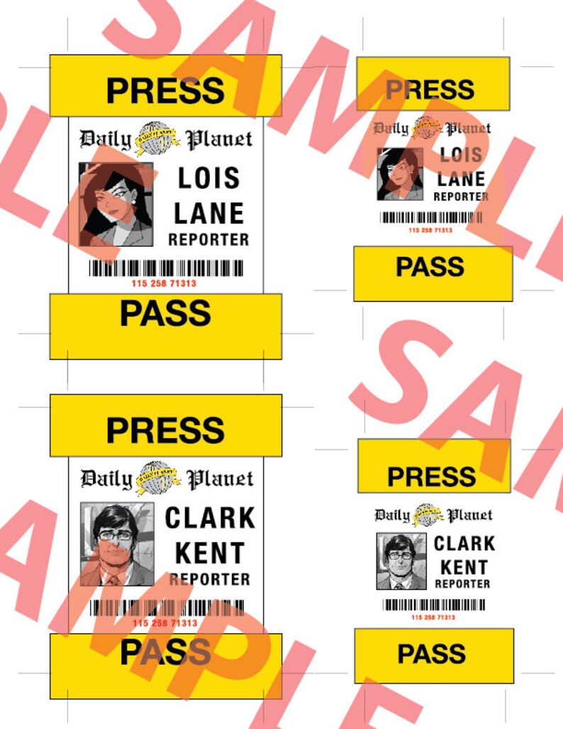 Direct DownLaod PDF Clark Kent Lois Lane Press Pass For Etsy direct-downlaod-pdf-clark-kent-lois-lane-press-pass-for-etsy