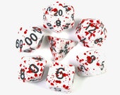 Blood-Splattered Polyhedral Dice Set for Dungeons Dragons