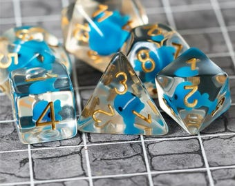Whale Resin Dice Set for Dungeons & Dragons DND RPG TTRPG (7-Piece)
