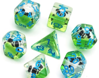 Panda Bear Polyhedral Dice Set for Dungeons & Dragons DND