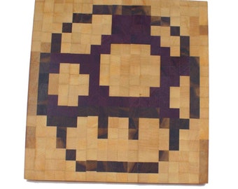 Super Mario Bros Mushroom Pixel Art Cutting Board